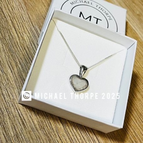 MOP Heart in silver.