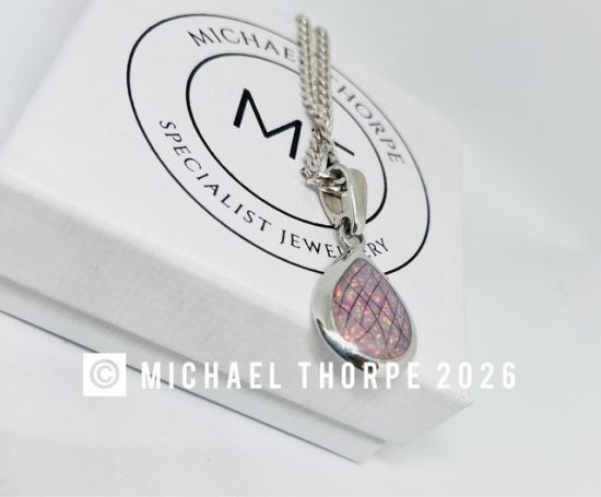 Tear drop pendant Opals and hair