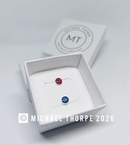 Sterling silver studs with hidden ashes.